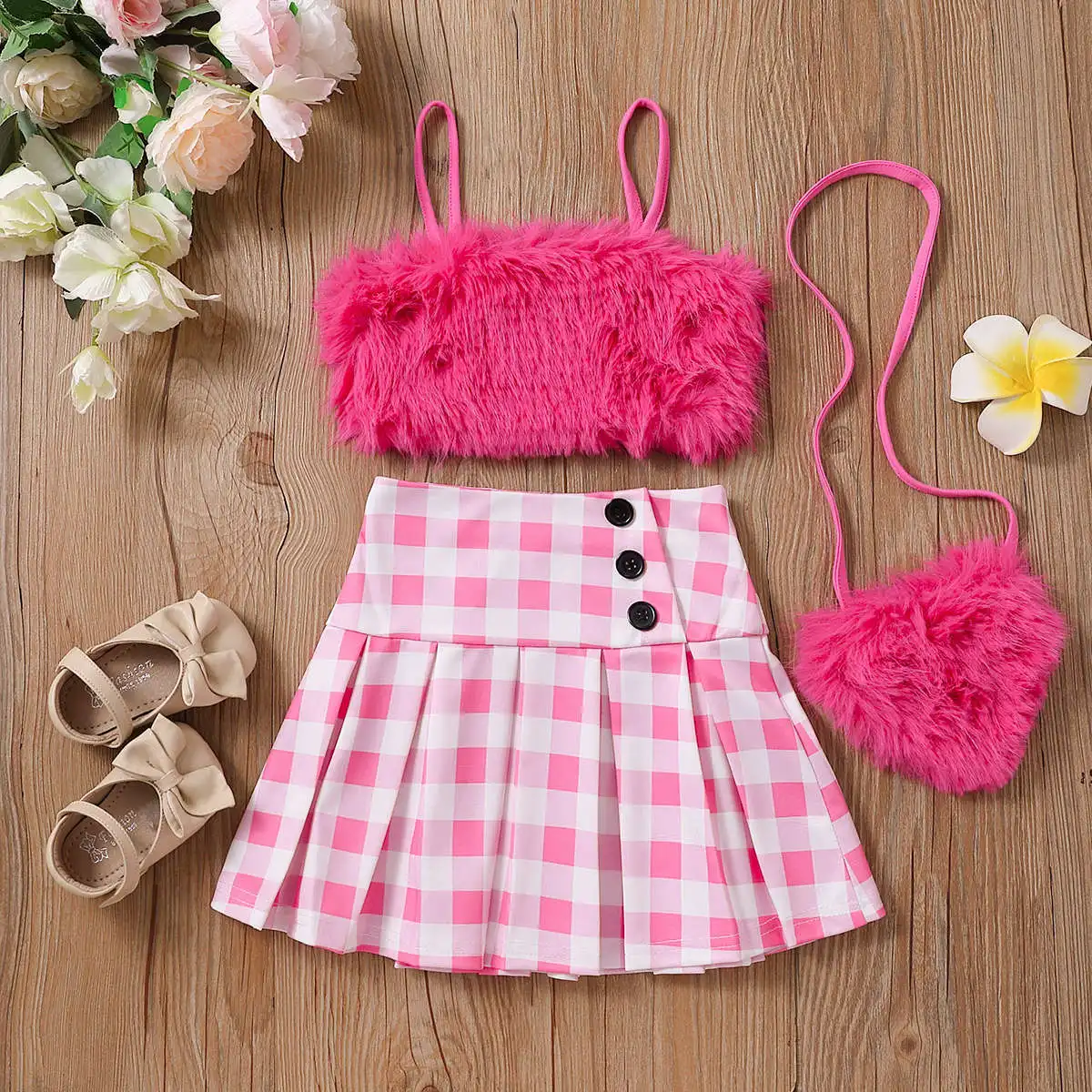 初売り 福袋 Girl Summer Top Suspender Mao Mao Pink - Suit Clothes Clothing