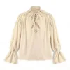 Puff sleeve shirt in beige