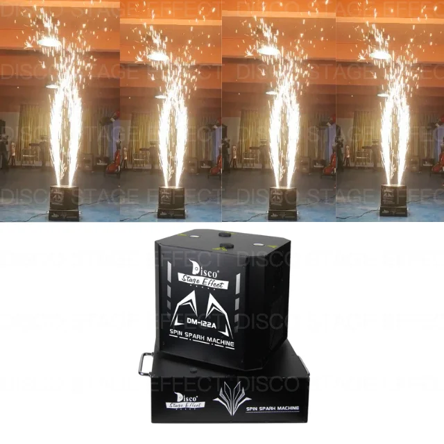 Best Selling Rotating Spinning Cold Spark Machine Dual Mini Double Rotate 1300w Dmx Spin