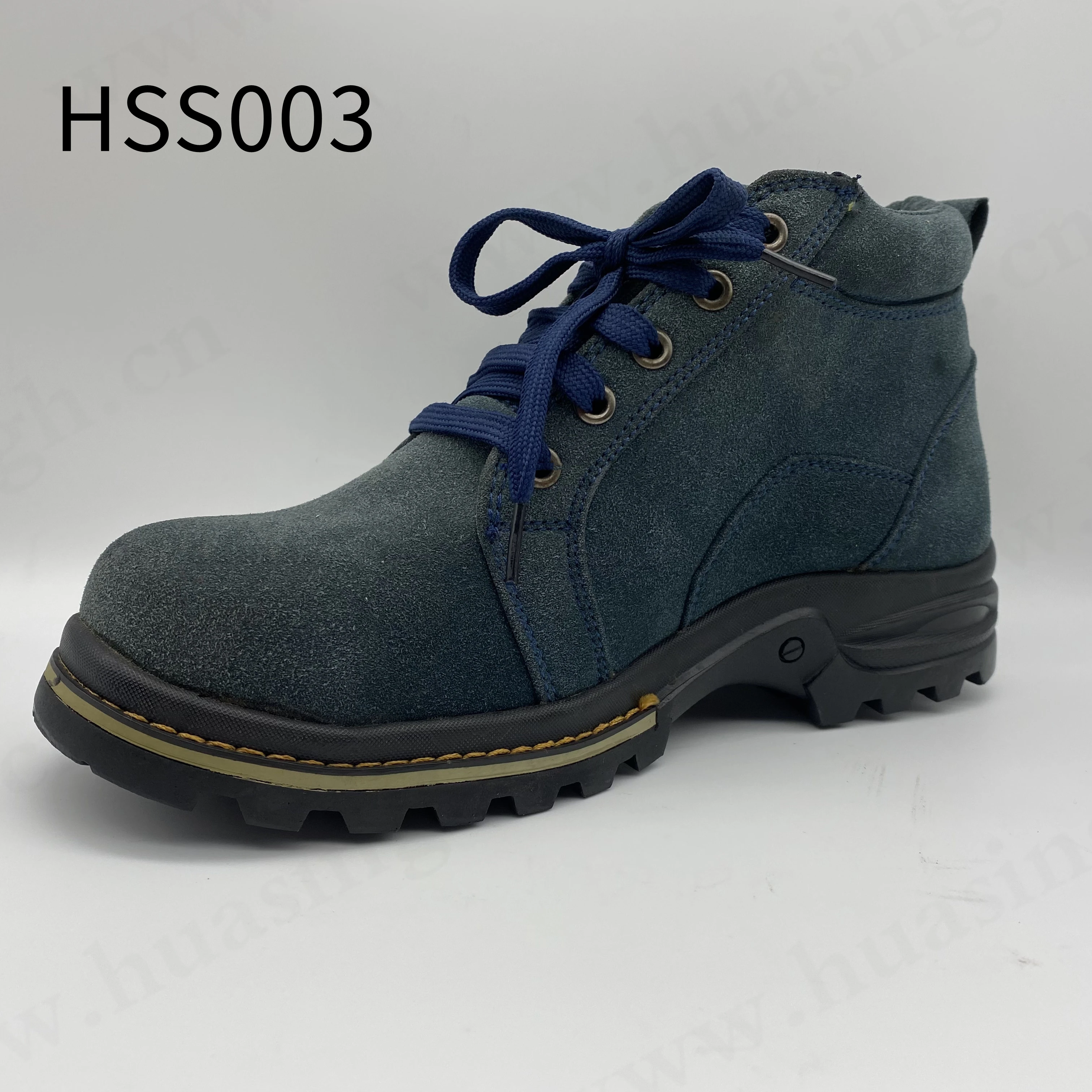 LXG,hard Rubber Outsole with Stitching Blue Safety Hiking Boots Workshop Anti-acid ESD Ankle Work Security Footwear HSS003