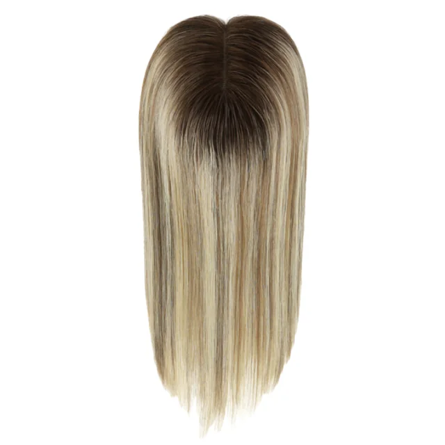 Wholesale Top Quality Cuticle Aligned Human Hair Topper For Women Hair Loss Swiss Lace Topper With Machine Weft