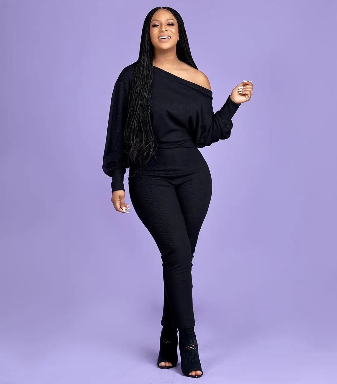 2022 Fall and Winter Loose Slevee Long Pants Sexy Rompers Lantern sleeve Bodysuit Jumpsuit
