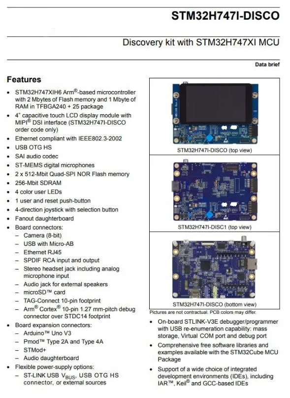 STM32H747I-DISCO Discovery Kit - High-Performance Eval Board