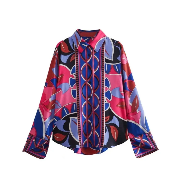 2022 Summer New Unique Print Loose Shirt Mini Skirt Womens Matching Set