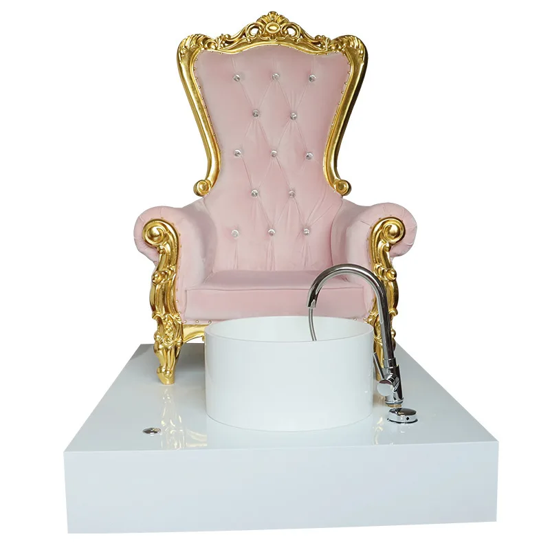 Royal pink Color Salon Furniture Throne Chair Pedicure Throne Chair High Back Washing Foot Chair