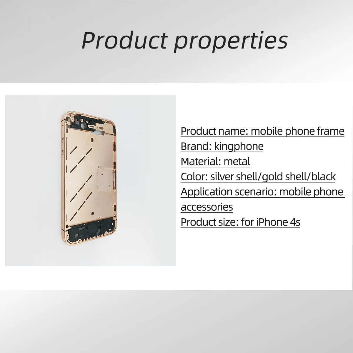 Luxury Gold Plated Middle Frame for Iphone 4S - Durable & Stylish