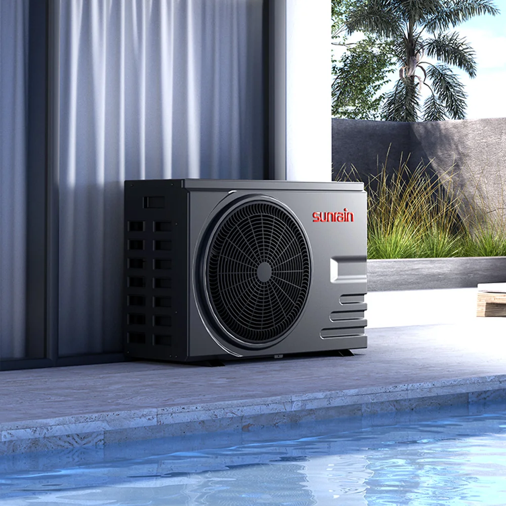 Sunrain Factory Prices Europe Popular DC Inverter R32 Swimming Pool Heat Pump Water Heaters Air Source Heat Pump 7kw~ 35kw