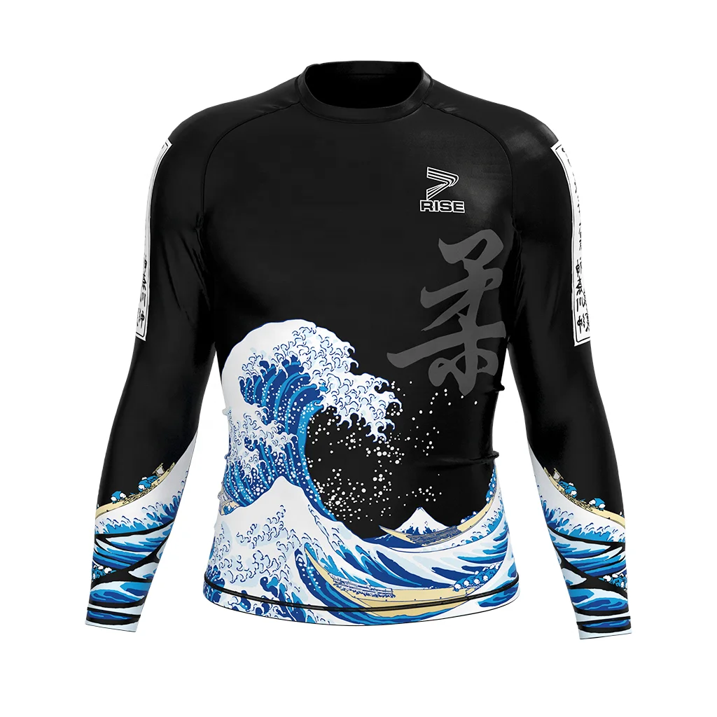 Premium Men's Rashguard with Anti-slip Band Stretchy Anti-bacterial Custom Logo for No-Gi Grappling