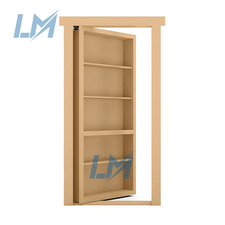 Modern Residential Interior Wine Cabinet Door Design Invisible Secret Room  Solid Wooden Book Shelves Door Hidden Bookcase Door