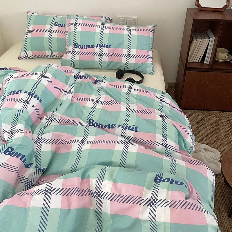 Bed Sheets Luxury Cotton Bedding Set Stripes Four Seasons Bodyfitting