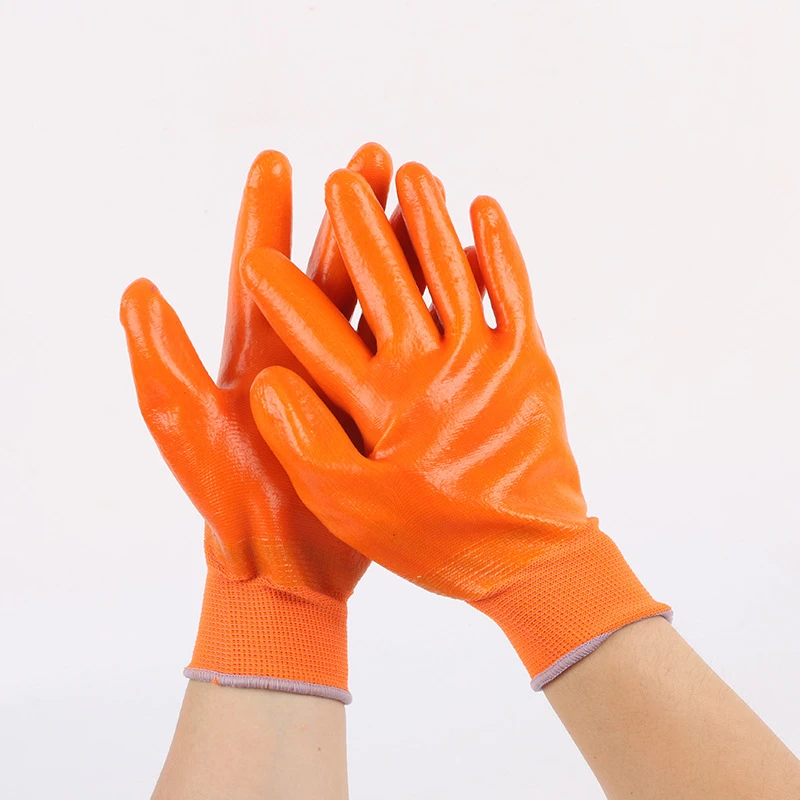 High Quality Customize Cotton Cloth PVC Rubber Dipped Safety Mittens Gardening  Safety Gloves for Garden Work