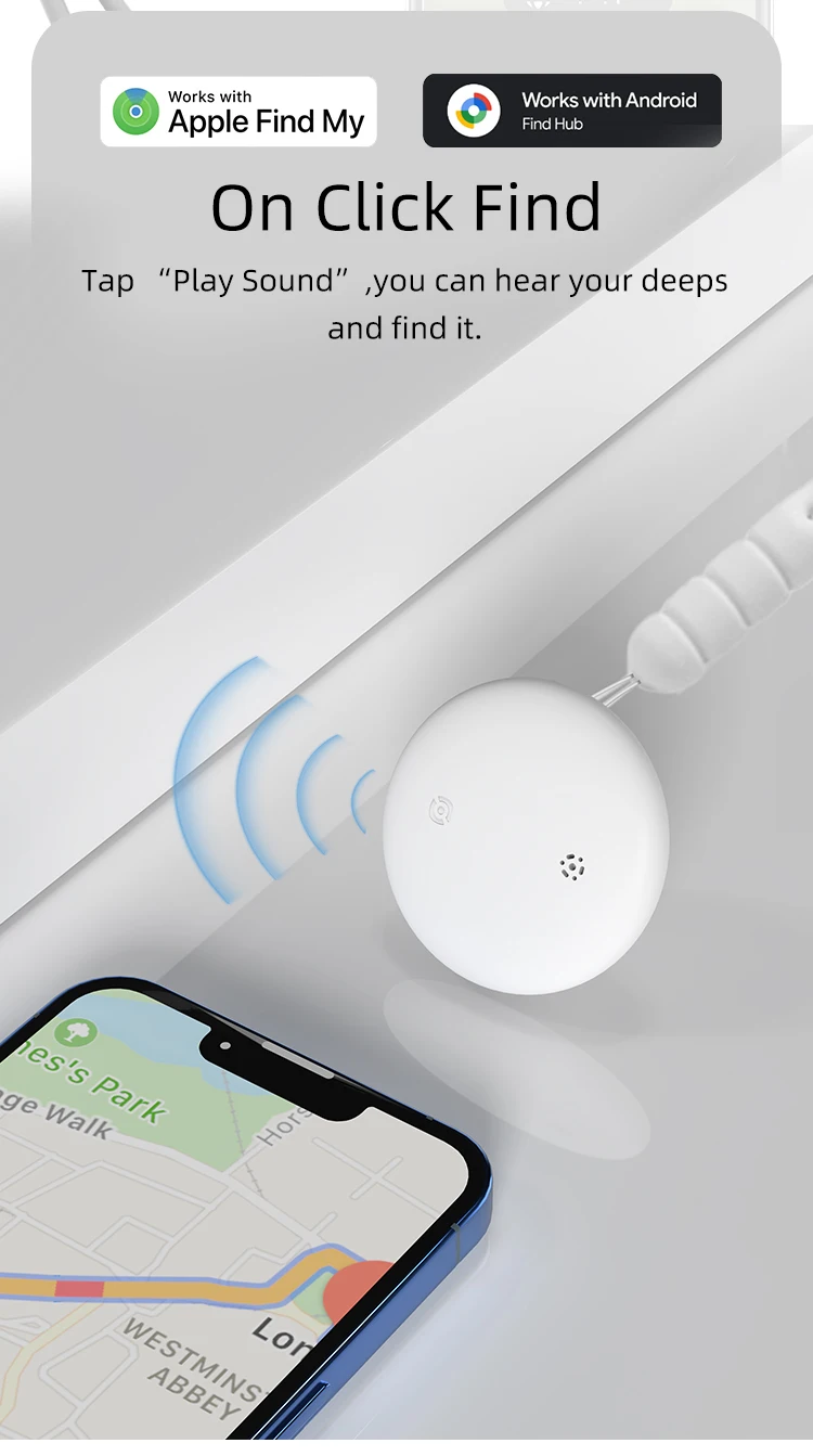 product rsh dual system air smart tag key finder mini gps tracker  locator compatible with apple find my and google find hub224-8