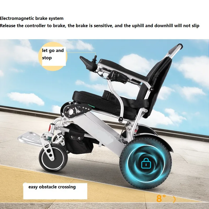 2023 stylish motorized lightweight one key automatic foldable wheelchair manufacture