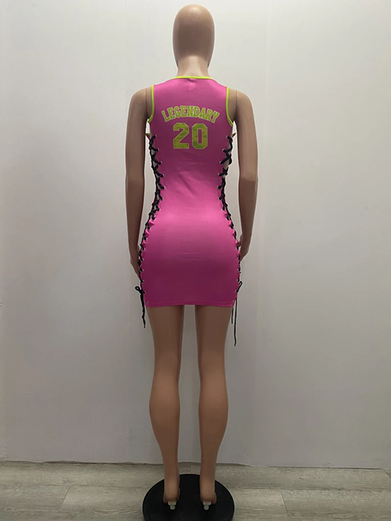 Wholesale 2021 new arrival womens dresses Casual hollow out bandage short  dresses sexy soccer jerseys jersey dress basketball jersey From  m.