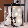 Caja de regalo con oso rosa blanco de 40 cm + lámpara