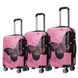 DIZEHN Wholesale Spinner New Hardside Plastic Bag Valise Suitcase Trolley Travel PC Luggage Sets