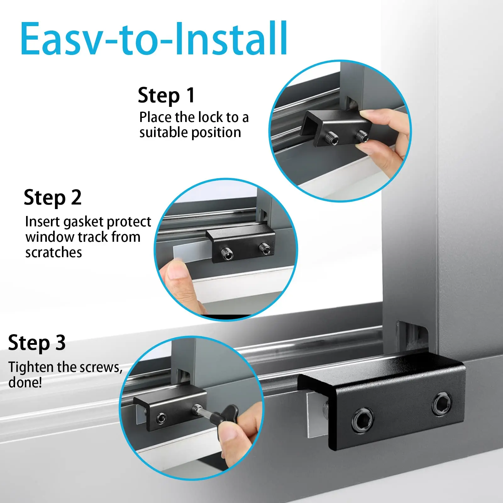 Window Locks,4 Sets Sliding Window Locks With Key for Vertical & Horizontal Sliding Windows Doors,Easv to Install,Adjustable