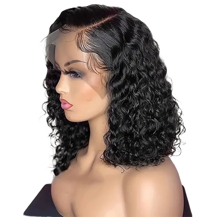 100% Unprocessed Human Hair Wig Top Grade Lace Wavy Cheap Short