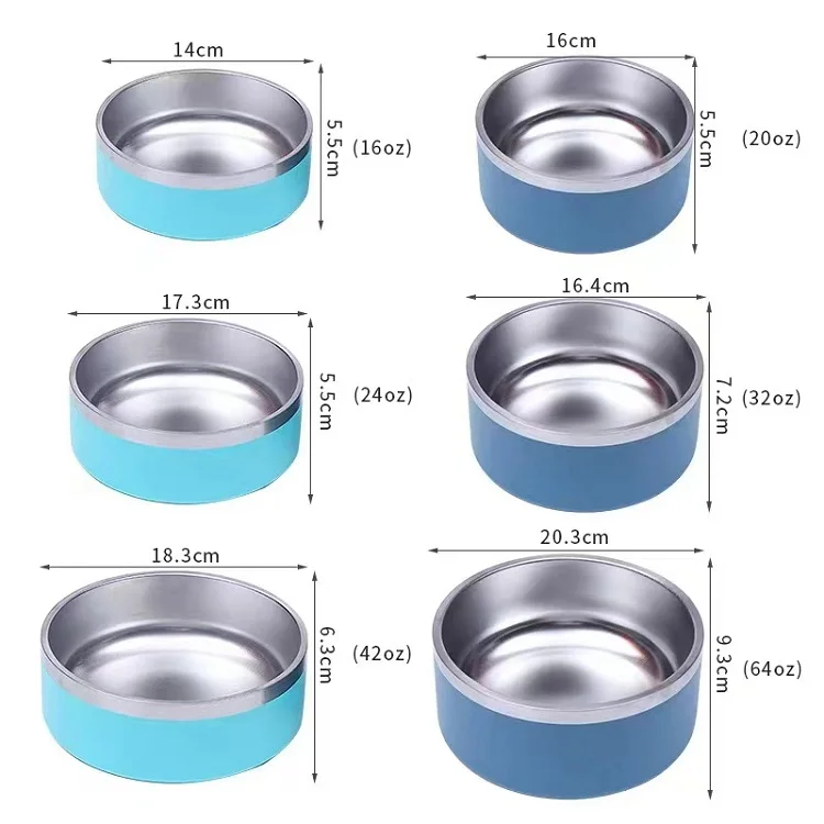 Wholesale Large 1664 Oz Insulated Dog Bowl Stainless Steel Pet Bowls