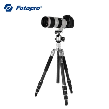 Fotopro Professional Good Quality Carbon Fiber Lightweight Extendable Dslr Camera DV Head Stand Tripod Set detail image
