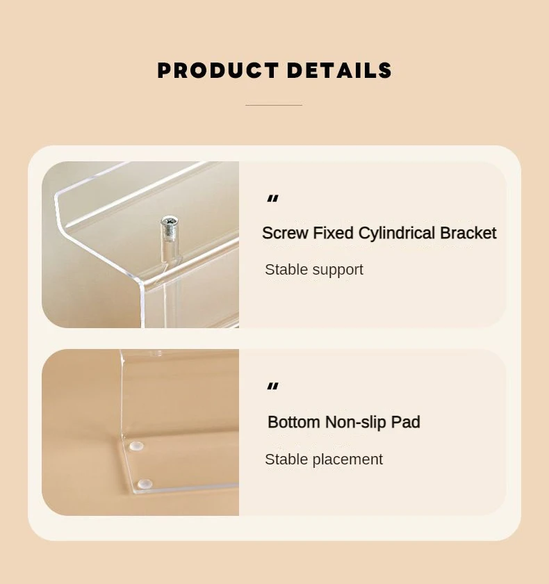 Transparent Multi-Layer Pop Figures Acrylic Riser Stepped Display Stand Jewelry Perfume Storage Acrylic Display Stand manufacture