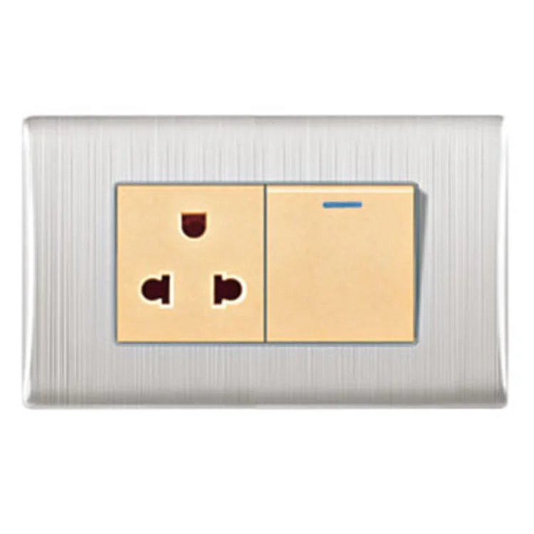VNX Wholesale Exporter of High-Quality VNX Silver Color 2 Gang One Way 250V Electrical Wall Switch for Electrical Home