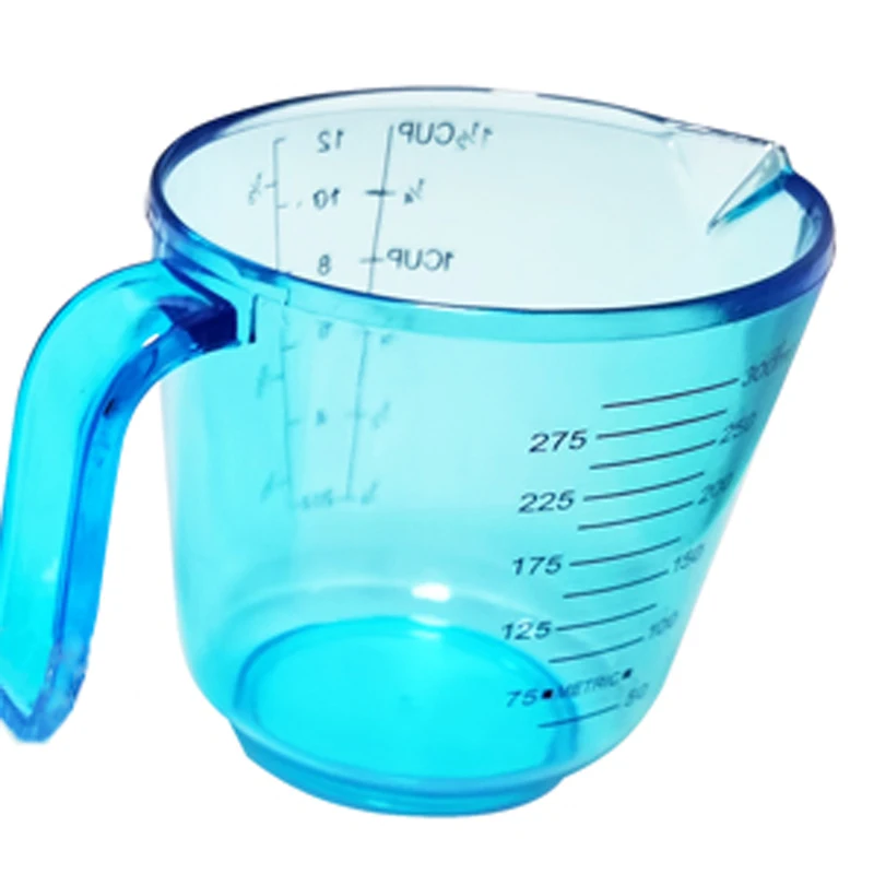 Unique Bargains Kitchen Bakery Baking Plastic Water Liquid Measuring Cup  300ml Clear Blue 