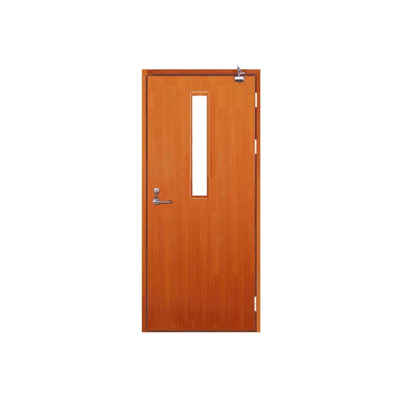 Modern 1-2 Hour Fireproof Interior Door with Steel Frame Security Swing WPC PVC Glass Solid Wood Door Finished Surface details