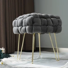 Nordic Furniture Modern Luxury Sofa Foot with Gold Stainless Steel Leg Ottoman Stool