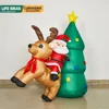 5FT Inflatable Santa Claus Rides a Reindeer with Christmas Tree