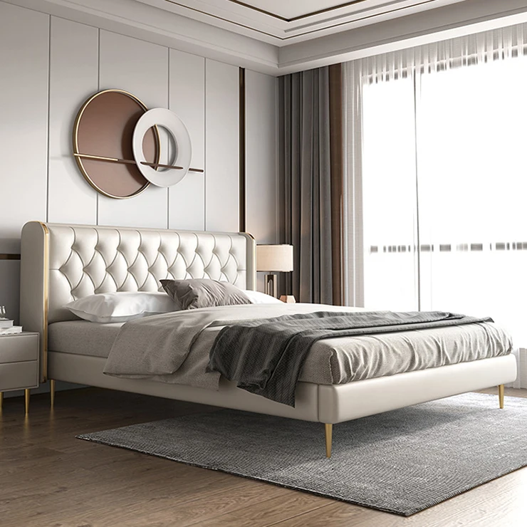 Luxury Furniture Bedroom Hotel Bed Set King Size Bed Frame With Headboard