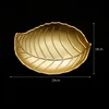 Assiette à fruits feuille en bois doré, taille moyenne B