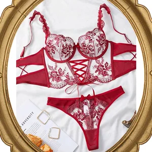 Hot Sales Women Sexy Erotic Lace Lingerie Set Women Sexy  Lace Transparent Underwear