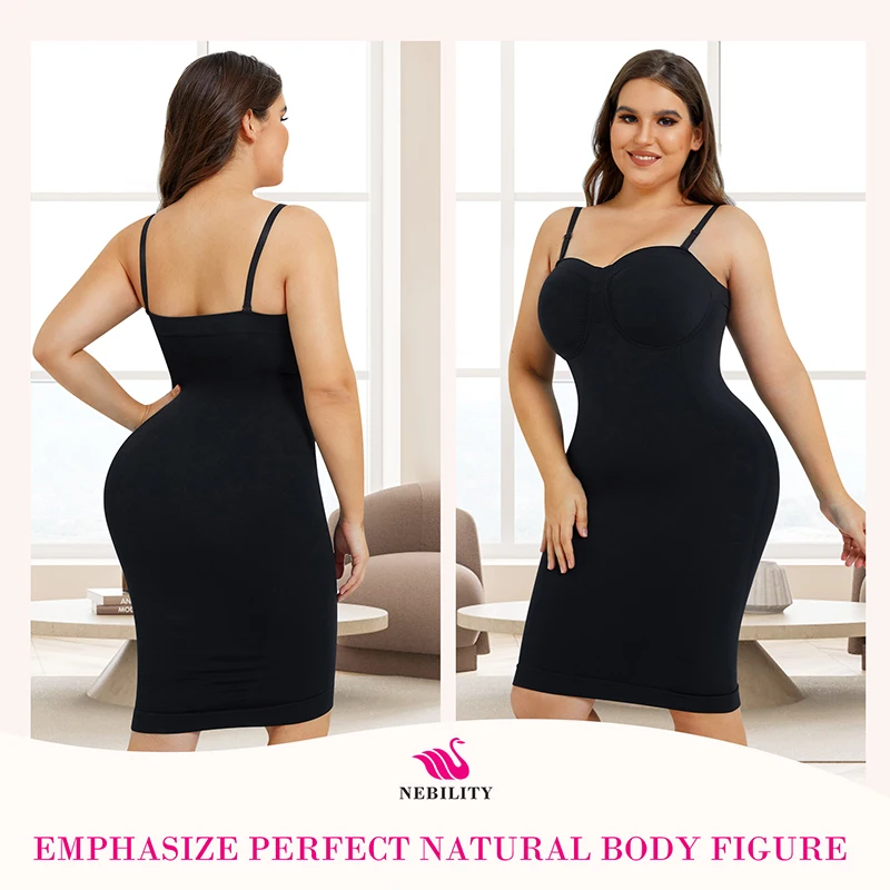 Strapless Body Shaper Slips Seamless Tummy Control Shaper Dress Bodycon ...