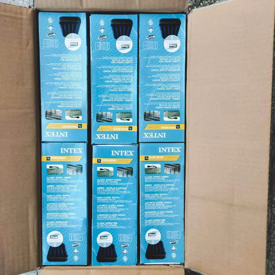 Intex 64756 Jr. Twin Dura-beam Series Classic Downy Blue Portable ...