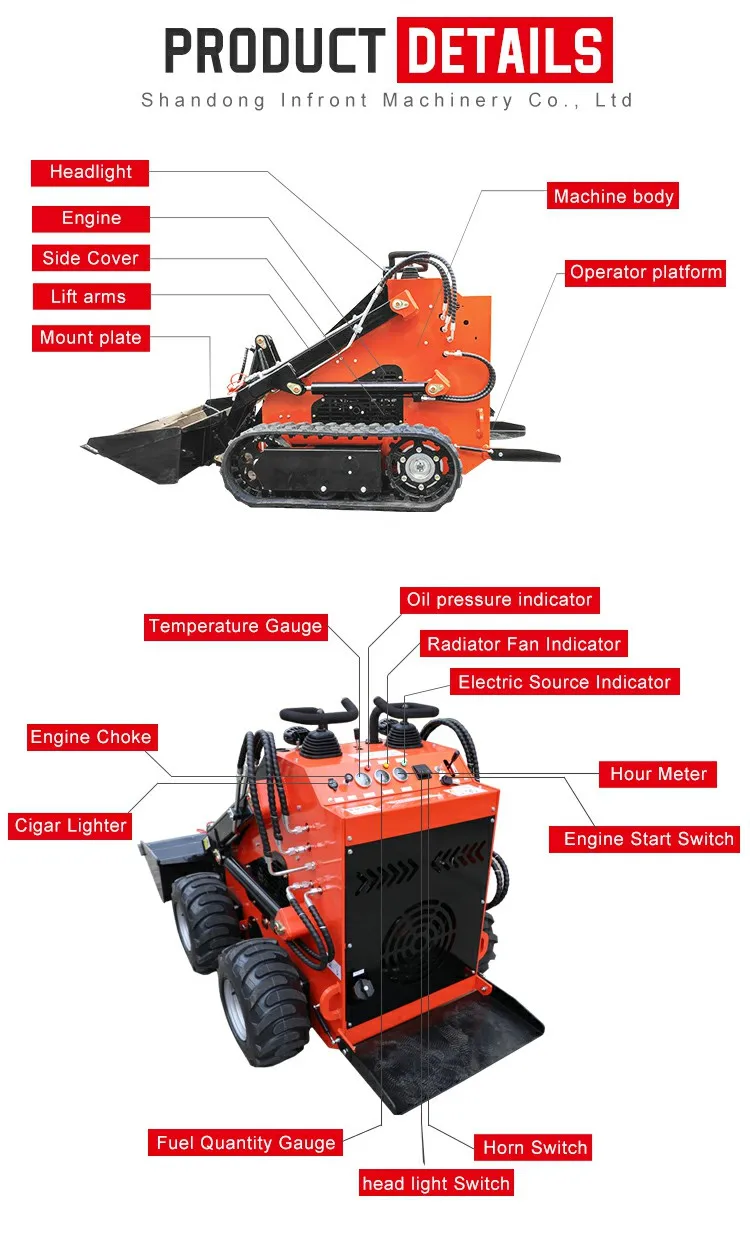 Infront Tracked Mini Skid Steer Loader Skid Steer With Skid Steer ...