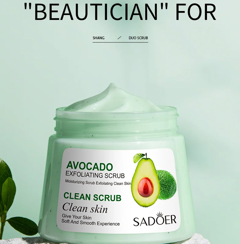 Private label custom logo natural exfoliating whitening Avocado Wildberry Coconut body scrubs