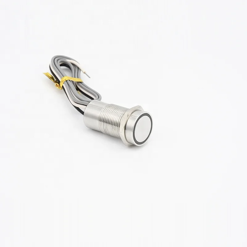 Interruttore A Pulsante In Metallo, 16mm Tondo In Acciaio Inossidabile Impermeabile, 220V Con Ripristino Automatico Normalmente Aperto, Testa Blu - 12