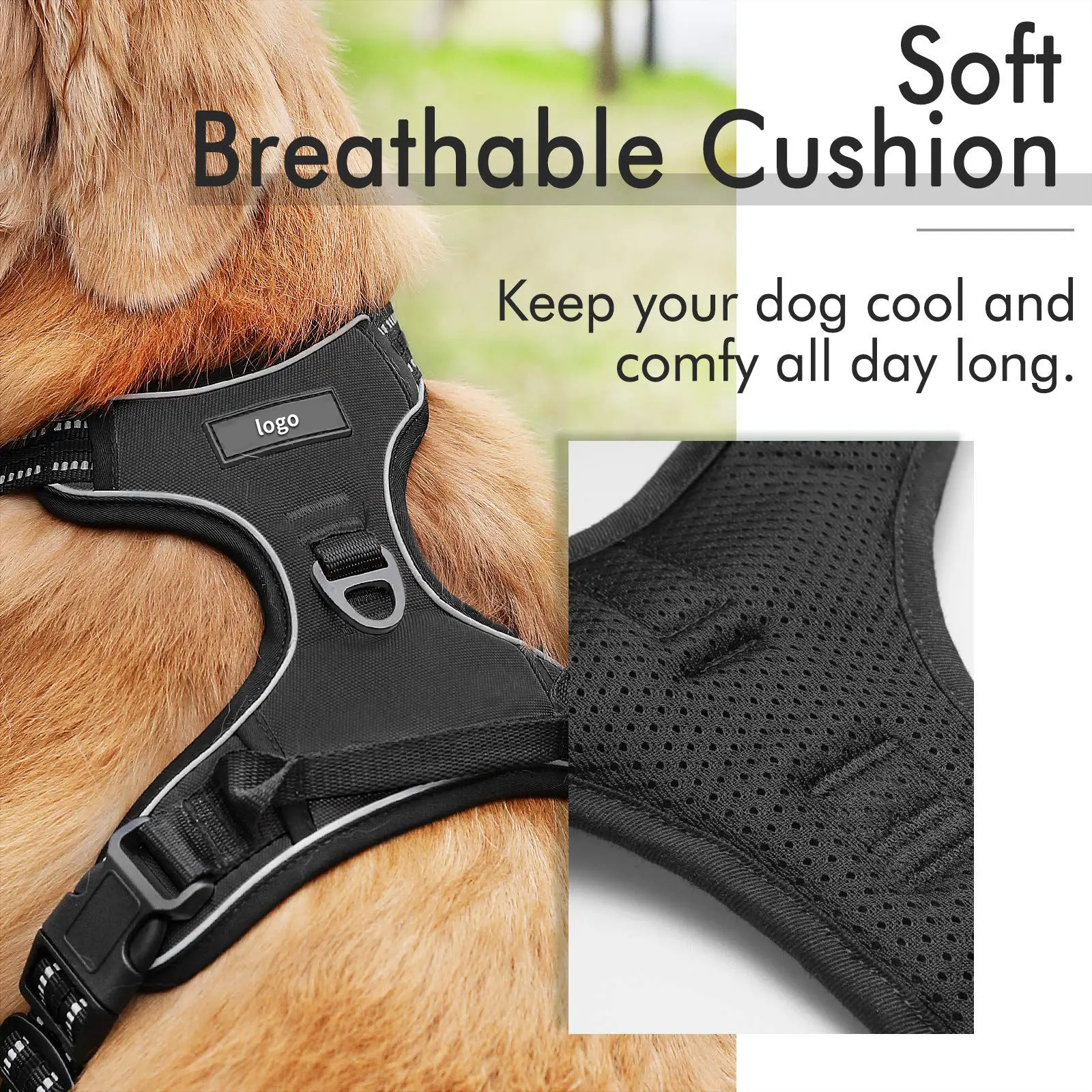 Manufacturers Custom Personalized Sublimation Reflective Adjustable No Pull Pet Vest Dog Harness Custom Dog Harness