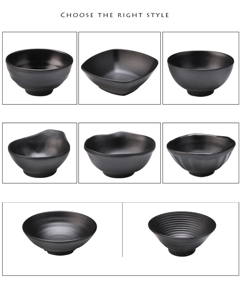 Wholesale Black Small Bowl Restaurant Seasoning Melamine Tableware