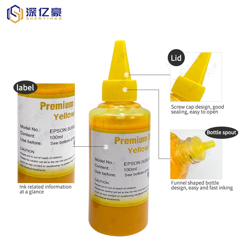 4 Colors 100ML Epson Sublimation Ink Universal Refill Ink for Epson Desktop Printer L1800 L1300 L210 Heat Transfer Ink