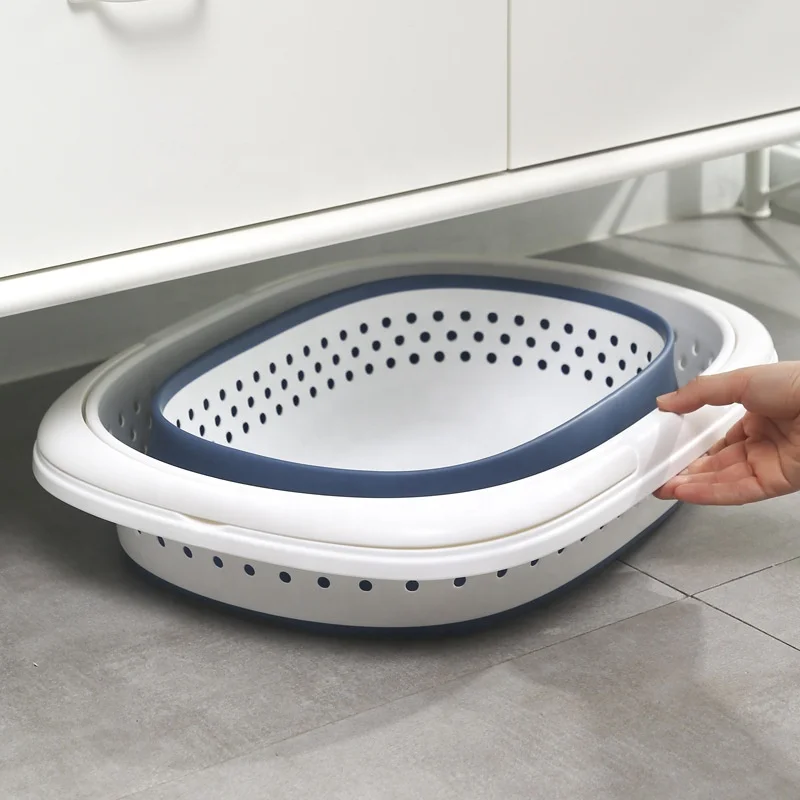 Large Collapsible Plastic Home Clothes Basket Foldable Laundry Basket Space Saving Folding up Storage Container Organizer