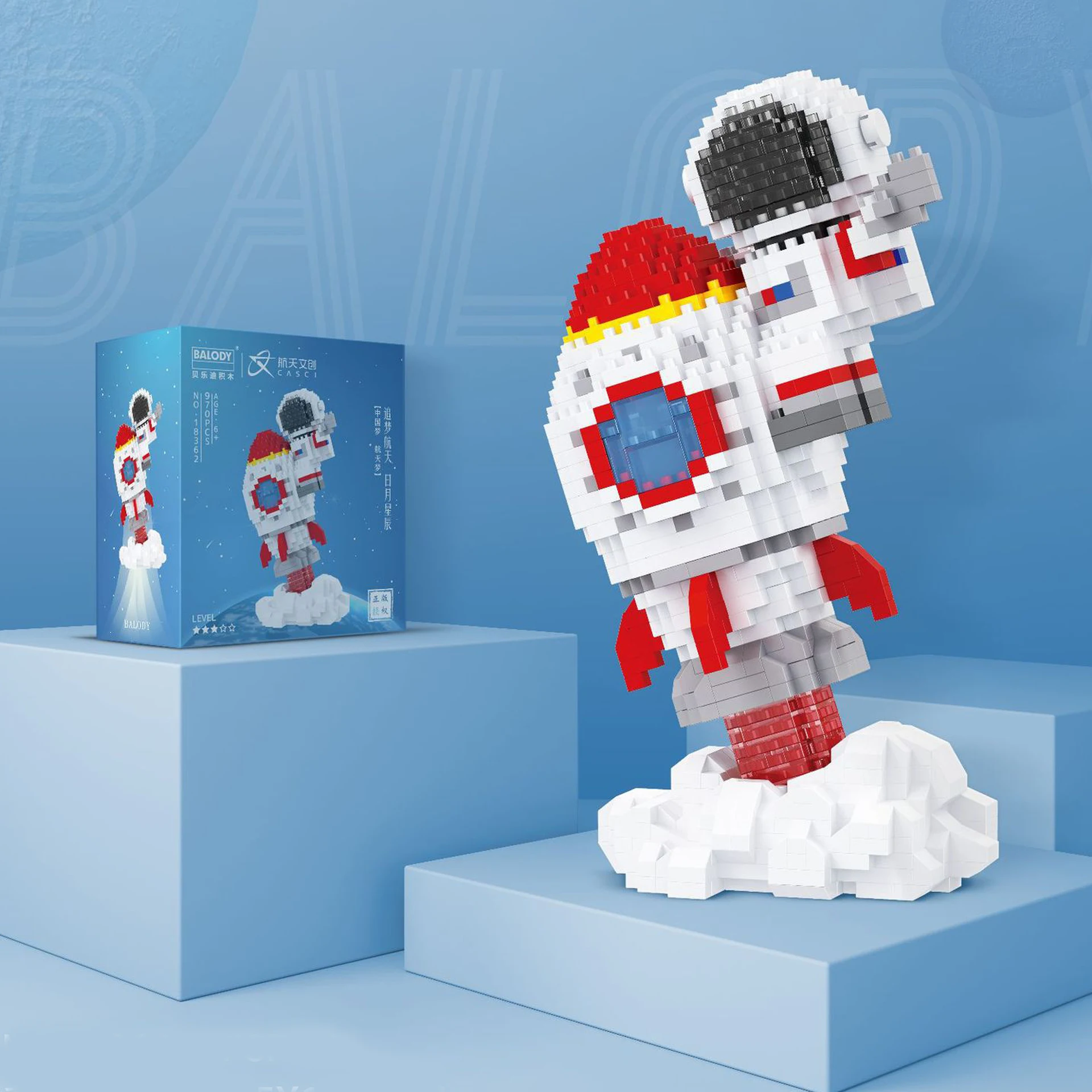 Micro Diamond Building Blocks Moon Satellite Planet Spaceman Construction Educational Bricks Toys for Kids Astronaut