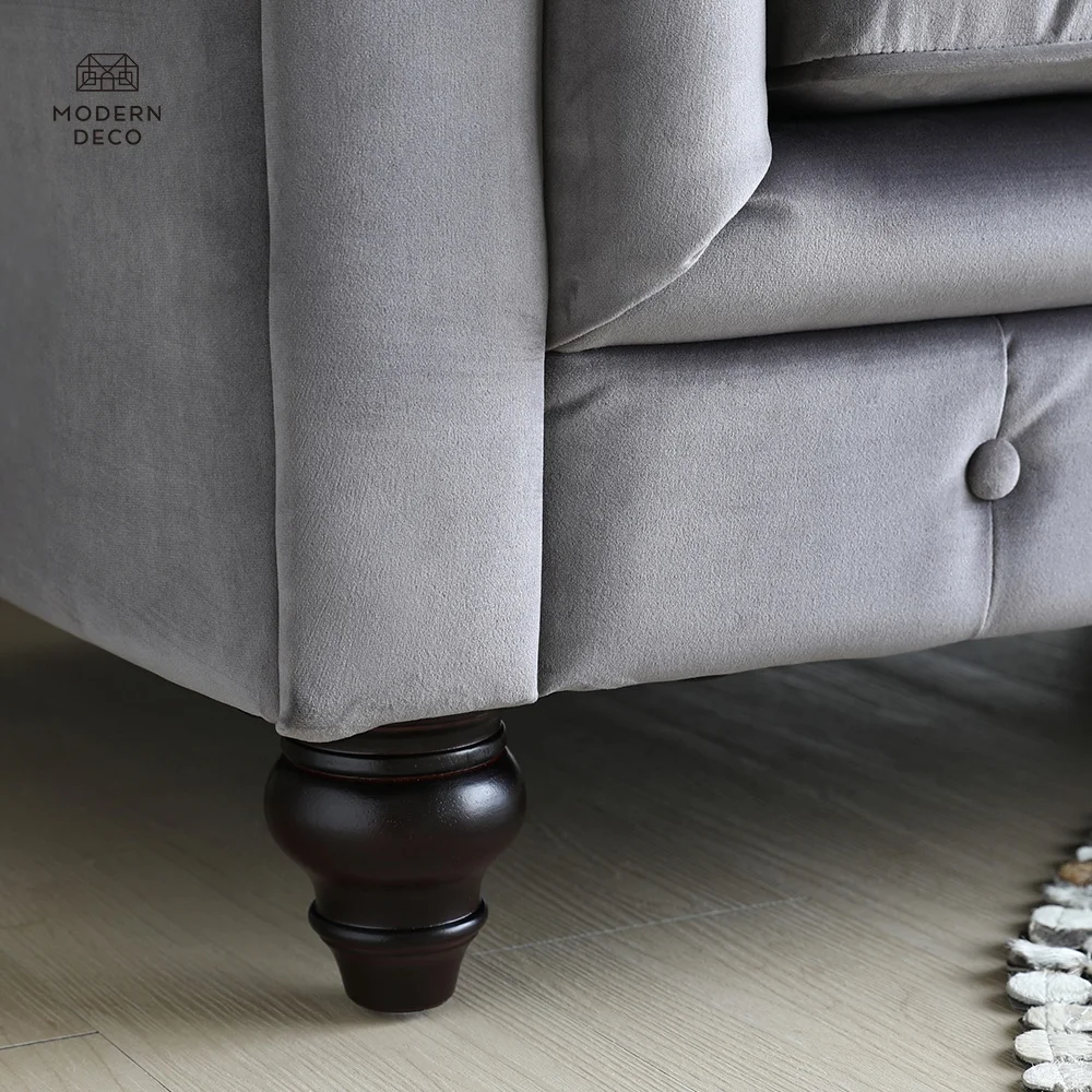 Ghế Sofa Nhung Chesterfield Đóng Ghim Hiện Đại Phòng Khách Màu Wine Đỏ Xanh Lá Xanh Dương Xám Đen Vàng Bán Chạy Ghế Giường