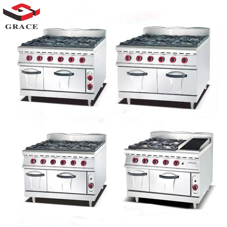 Газовая плита с 6 горелками и газовой духовкой коммерческое кухонное оборудование для