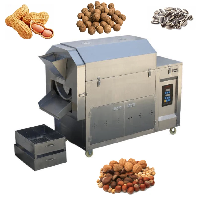 Electric Small Scale Drum Peanut Nuts Peanut Roaster Machine