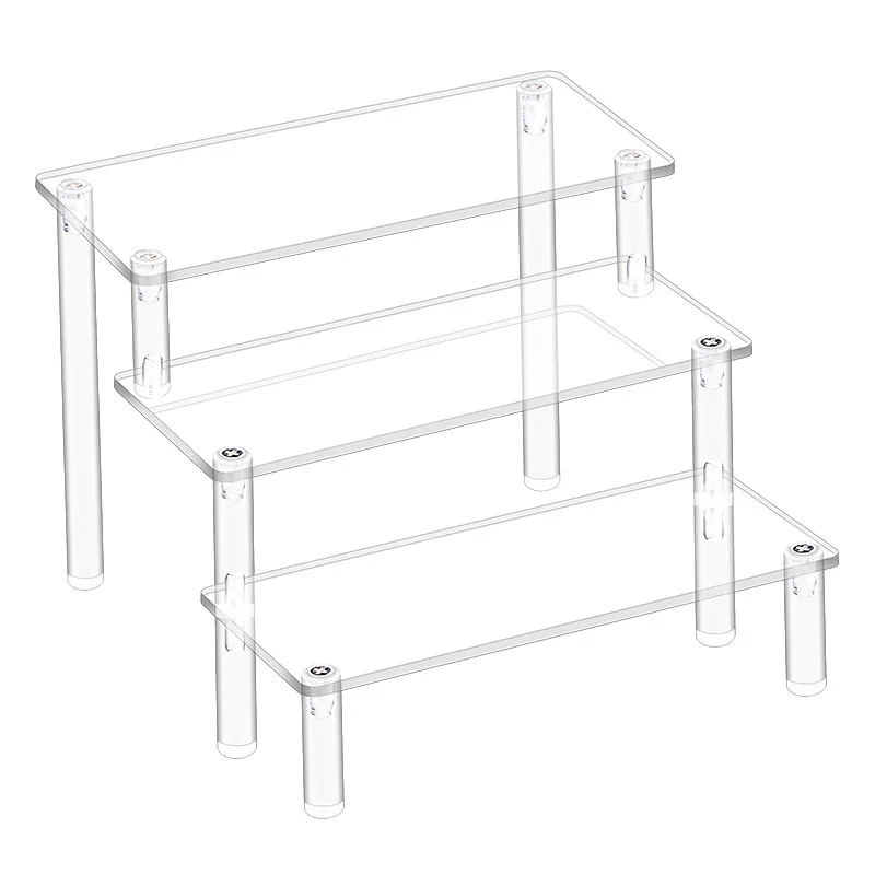 Acrylic Display Rack Transparent Multi-layer Ladder Storage Rack ...