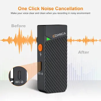 Comica Vimo C3 Wireless Lavalier Microphone System, with Noise Cancellation, Safety Mode, 20H Battery Life Charging Case detail image