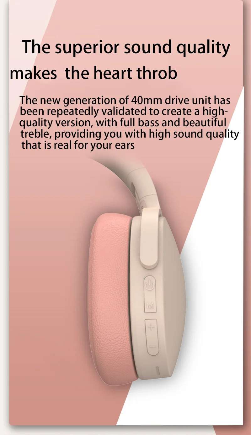 New Fashion Wireless Bluetooth Headphones over Ear Hifi Stereo Headsets True Sports with Earphones Tf/Aux Music Player with Mic thumbnail 3