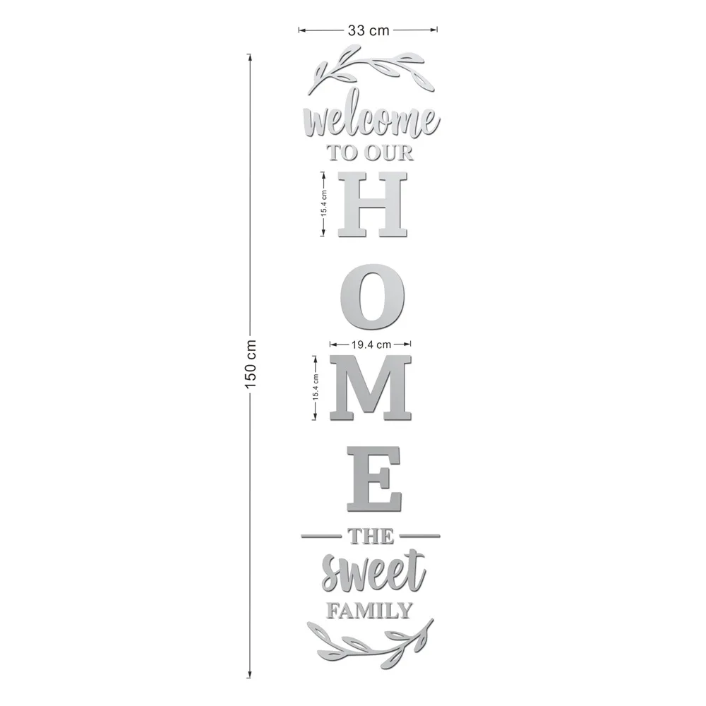 Family Home Wallpaper Decals 3d Mirror Sticker Custom Lettering Words